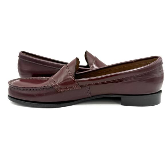 Bass Weejuns Women’s 9.5 AAAA Burgundy Leather Penny Loafers Made in USA - Picture 8 of 13
